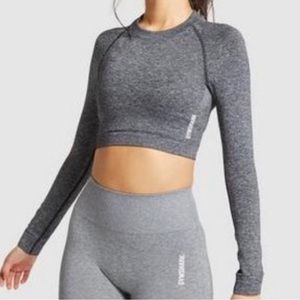 Gymshark Adapt Marl Seamless Long Sleeve Crop Top